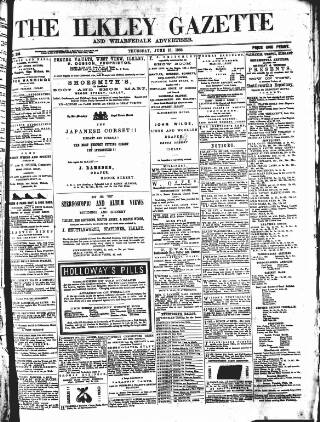 cover page of Ilkley Gazette and Wharfedale Advertiser published on June 18, 1868