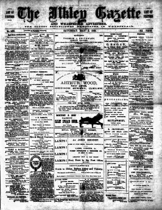 cover page of Ilkley Gazette and Wharfedale Advertiser published on May 2, 1891