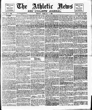 cover page of Athletic News published on February 2, 1891