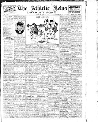 cover page of Athletic News published on June 18, 1906