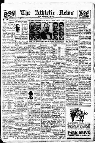 cover page of Athletic News published on May 2, 1921