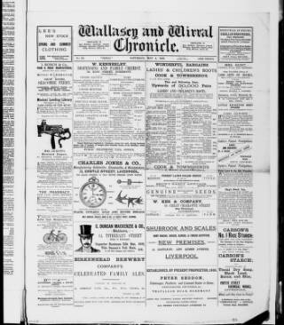 cover page of Wallasey and Wirral Chronicle published on May 4, 1889