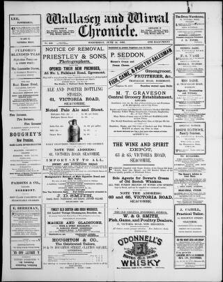 cover page of Wallasey and Wirral Chronicle published on June 14, 1893