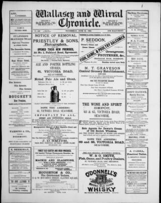 cover page of Wallasey and Wirral Chronicle published on June 21, 1893