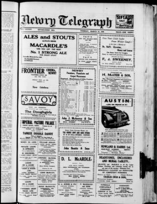 cover page of Newry Telegraph published on March 19, 1946