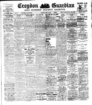 cover page of Croydon Guardian and Surrey County Gazette published on June 18, 1910