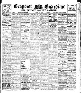 cover page of Croydon Guardian and Surrey County Gazette published on May 4, 1912