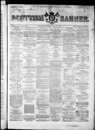 cover page of Scottish Banner published on June 28, 1862