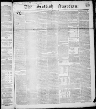 cover page of Scottish Guardian (Glasgow) published on September 17, 1850