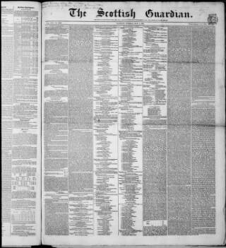 cover page of Scottish Guardian (Glasgow) published on May 4, 1852