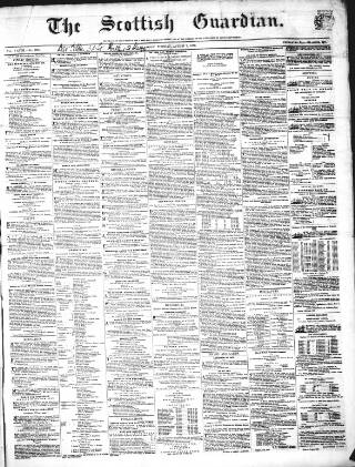 cover page of Scottish Guardian (Glasgow) published on August 2, 1859