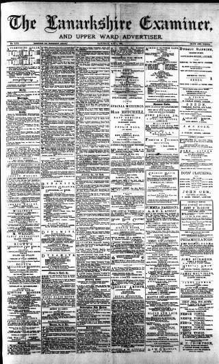 cover page of Lanarkshire Upper Ward Examiner published on May 2, 1885