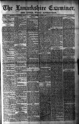 cover page of Lanarkshire Upper Ward Examiner published on November 2, 1889