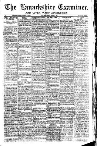 cover page of Lanarkshire Upper Ward Examiner published on March 19, 1892