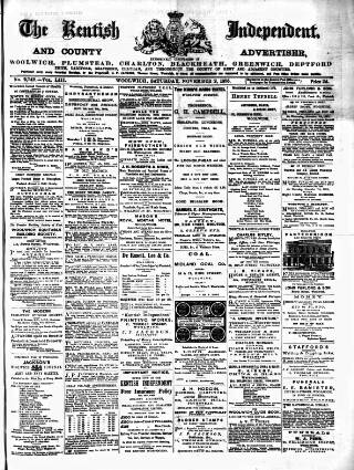 cover page of Kentish Independent published on November 2, 1895