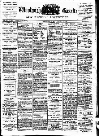 cover page of Woolwich Gazette published on June 18, 1886