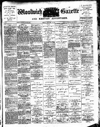 cover page of Woolwich Gazette published on February 2, 1900