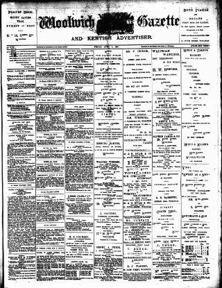 cover page of Woolwich Gazette published on April 5, 1901