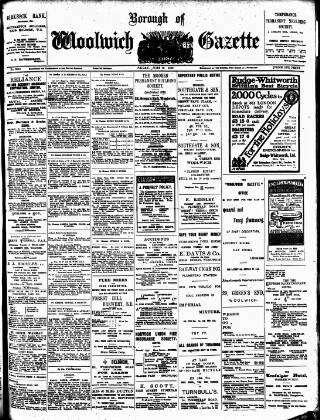 cover page of Woolwich Gazette published on June 18, 1909