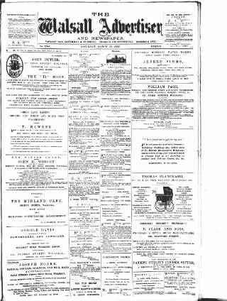 cover page of Walsall Advertiser published on March 19, 1892