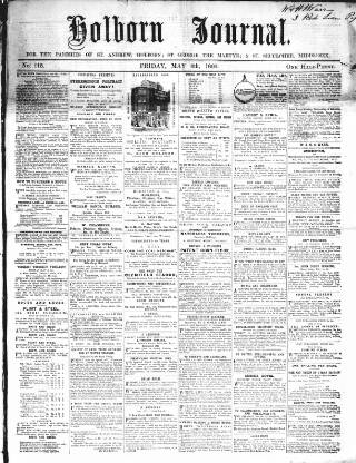 cover page of Holborn Journal published on May 4, 1860