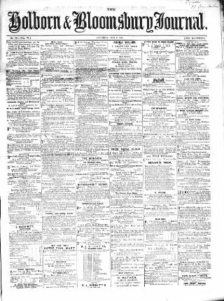 cover page of Holborn Journal published on May 2, 1863