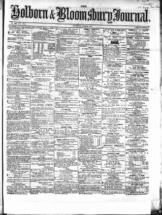 cover page of Holborn Journal published on June 18, 1864