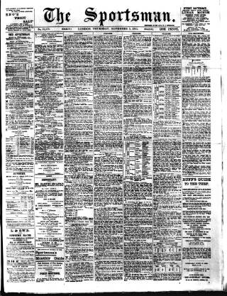 cover page of The Sportsman published on November 2, 1911