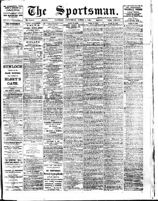 cover page of The Sportsman published on April 4, 1914