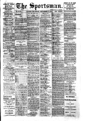 cover page of The Sportsman published on September 17, 1914