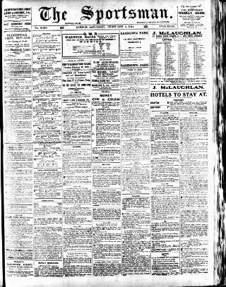 cover page of The Sportsman published on February 2, 1924