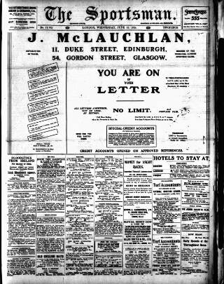 cover page of The Sportsman published on June 18, 1924
