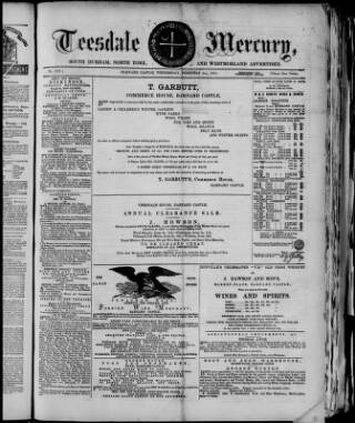 cover page of Teesdale Mercury published on February 2, 1876