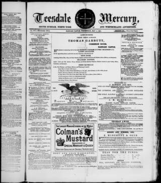 cover page of Teesdale Mercury published on May 4, 1881