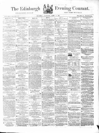 cover page of Edinburgh Evening Courant published on March 19, 1862