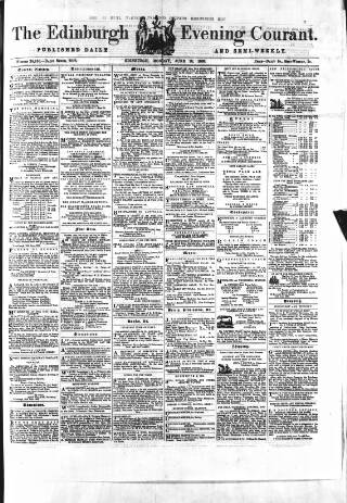 cover page of Edinburgh Evening Courant published on June 18, 1866