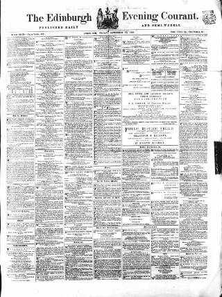 cover page of Edinburgh Evening Courant published on September 17, 1869