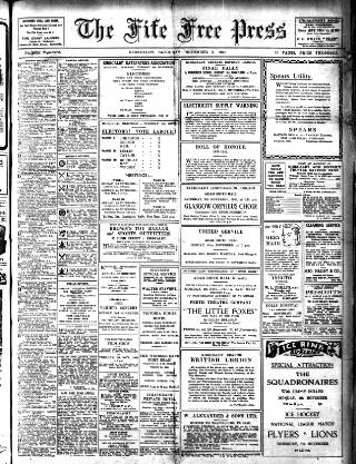 cover page of Fife Free Press published on November 2, 1946