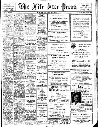 cover page of Fife Free Press published on April 1, 1950