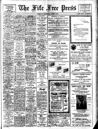 cover page of Fife Free Press published on August 2, 1952