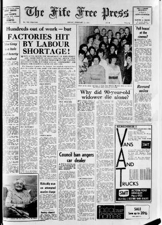 cover page of Fife Free Press published on February 2, 1973