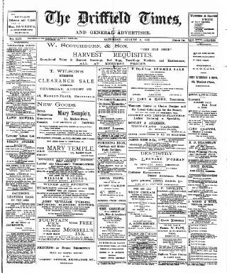 cover page of Driffield Times published on August 2, 1913