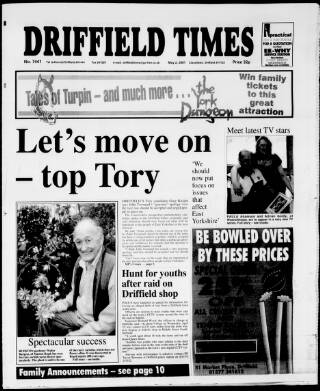 cover page of Driffield Times published on May 2, 2001