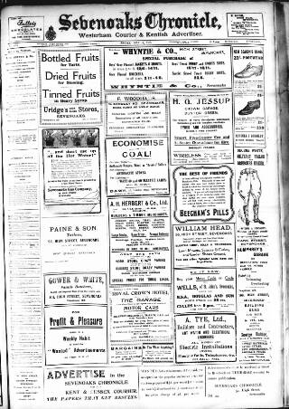 cover page of Sevenoaks Chronicle and Kentish Advertiser published on May 4, 1923