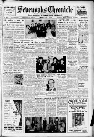 cover page of Sevenoaks Chronicle and Kentish Advertiser published on May 2, 1952