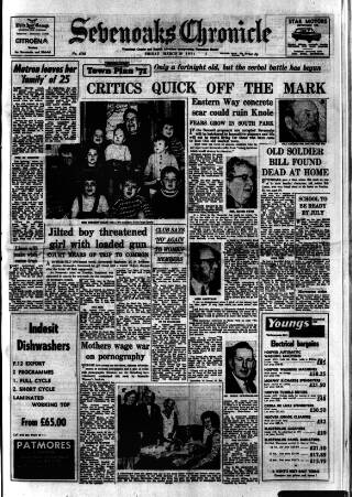 cover page of Sevenoaks Chronicle and Kentish Advertiser published on March 19, 1971