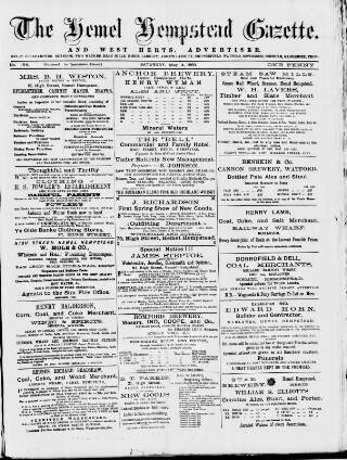 cover page of Hemel Hempstead Gazette published on May 4, 1889