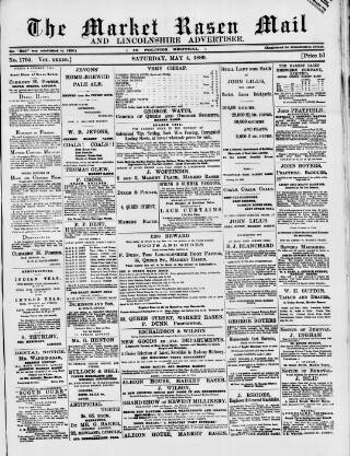 cover page of Market Rasen Weekly Mail published on May 4, 1889