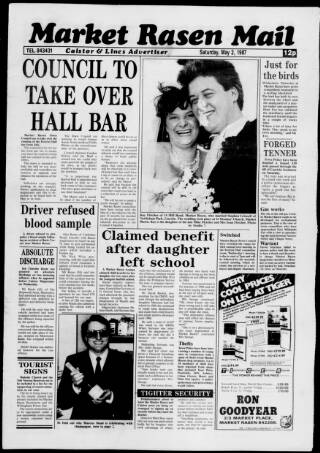 cover page of Market Rasen Weekly Mail published on May 2, 1987