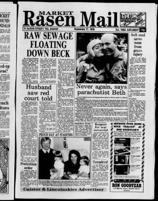 cover page of Market Rasen Weekly Mail published on September 17, 1988